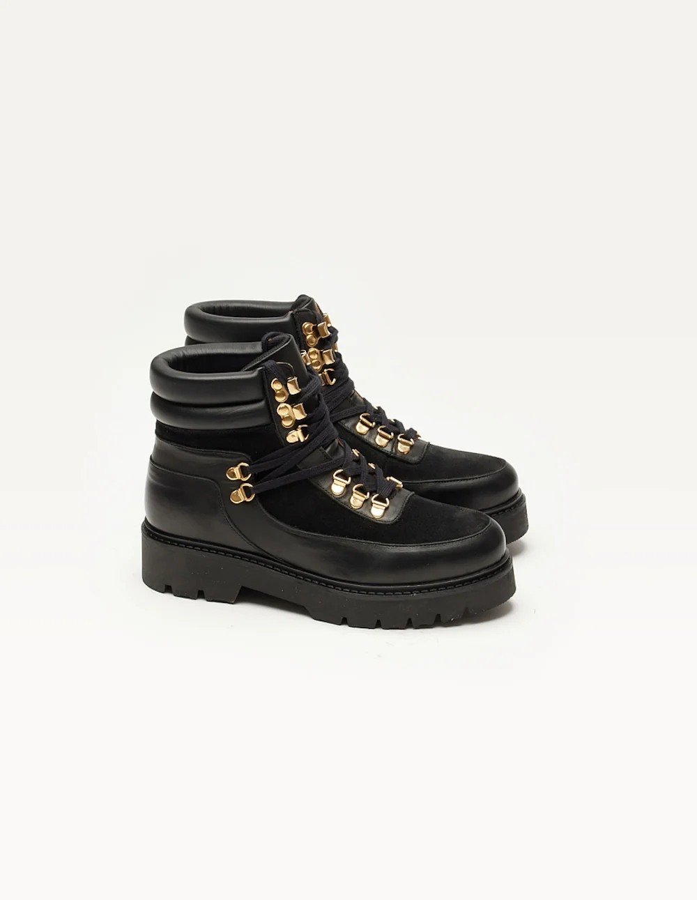 Bottines à lacets Talie - Cuir et suède noir - Image 2