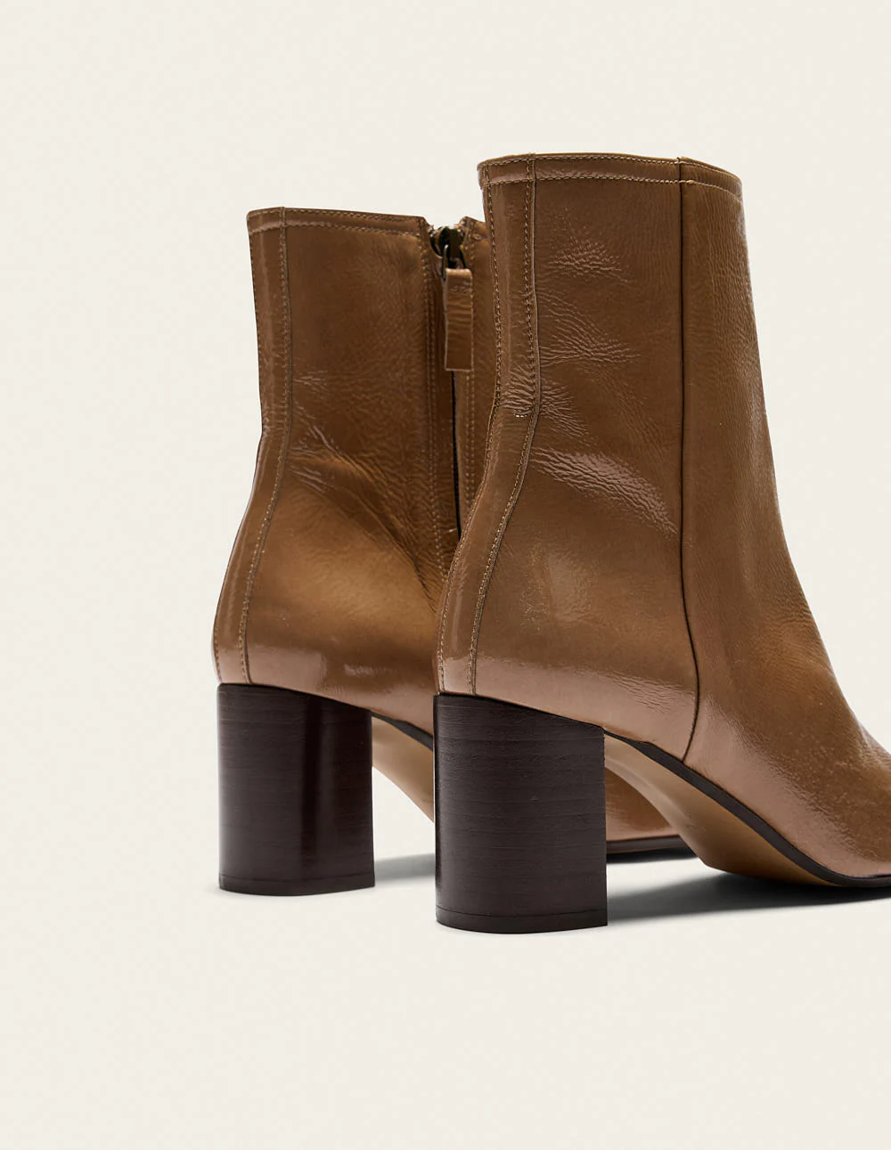 Bottines à talons Brune - Cuir plissé verni mocha - Image 4