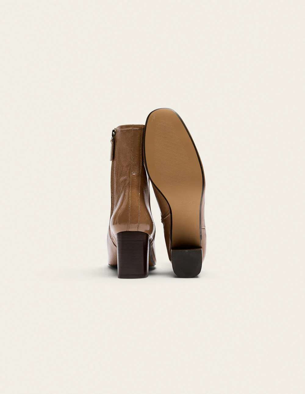 Bottines à talons Brune - Cuir plissé verni mocha - Image 5