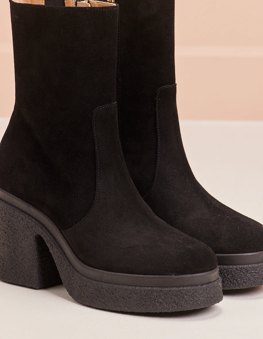 Bottines à talons Claire - Suède noir - Image 3