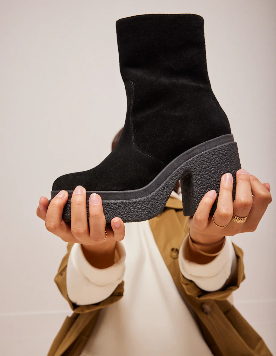 Bottines à talons Claire - Suède noir - Image 4