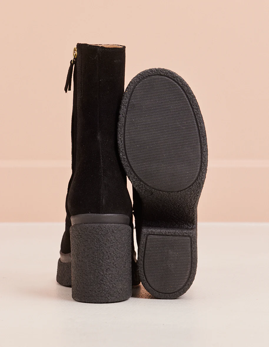 Bottines à talons Claire - Suède noir - Image 5
