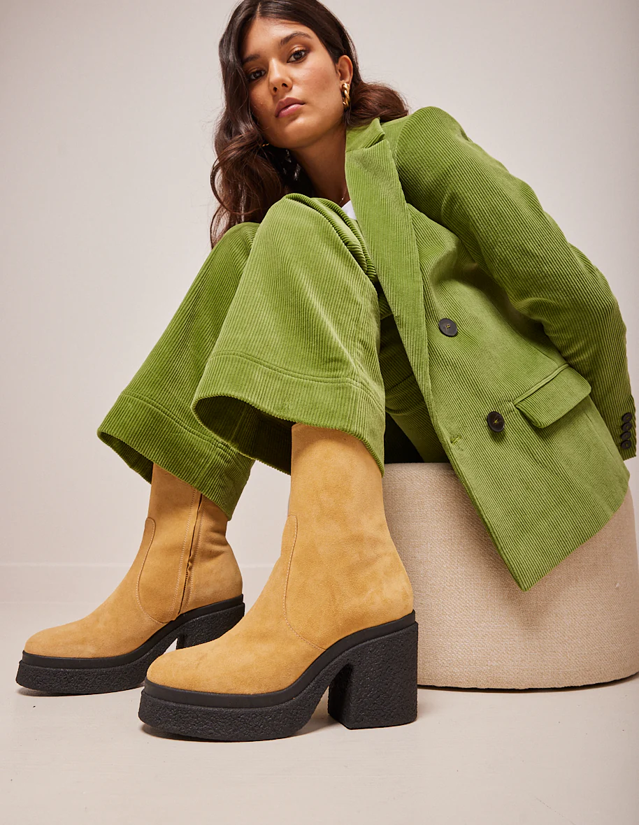 Bottines à talons Claire - Suède sable - Image 2