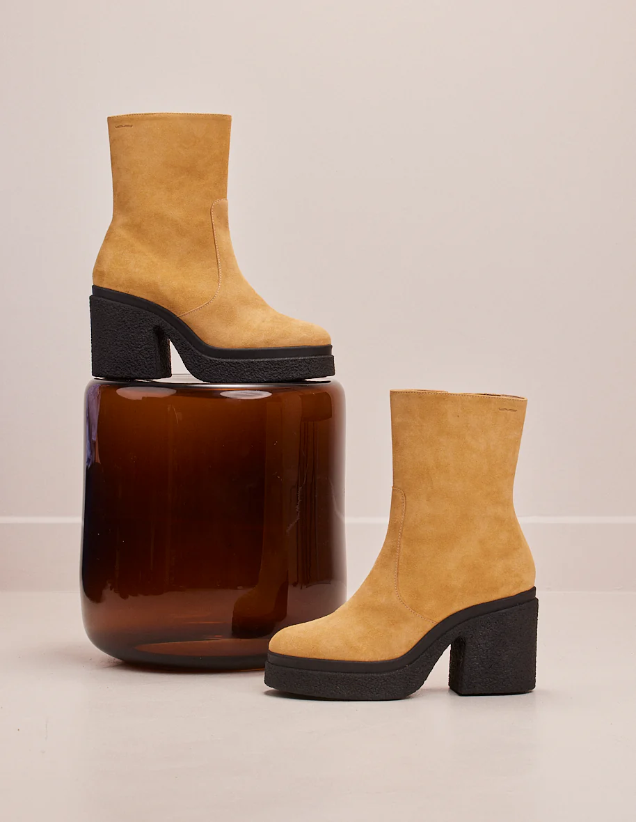 Bottines à talons Claire - Suède sable - Image 3