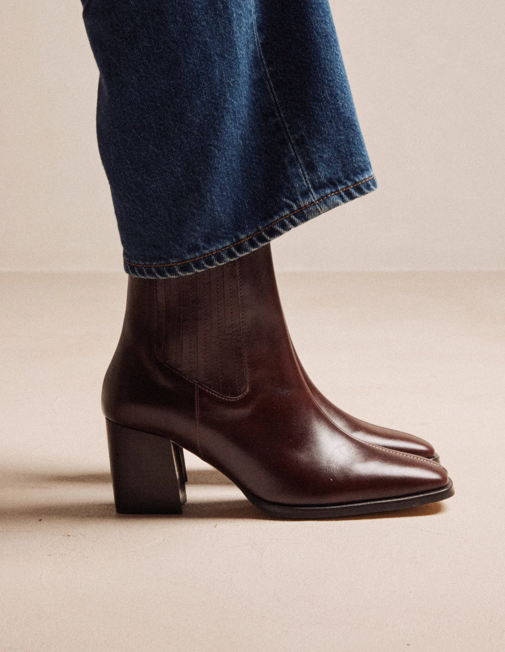 Bottines à talons Divo - Cuir marron - Image 3