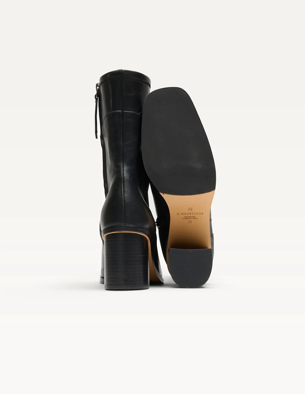 Bottines à talons Frida - Cuir noir - Image 4