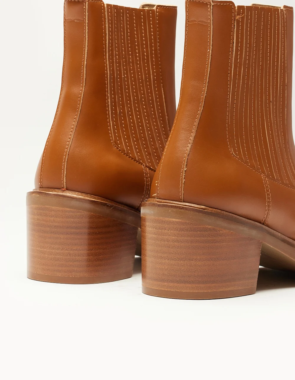 Bottines à talons Janine - Cuir cognac - Image 4