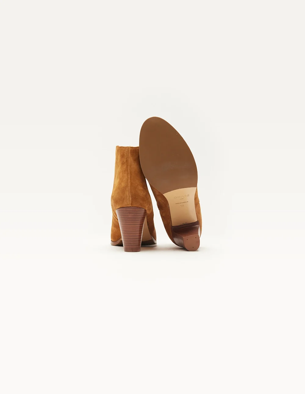 Bottines à talons Jeanne H - Suède ambre - Image 3