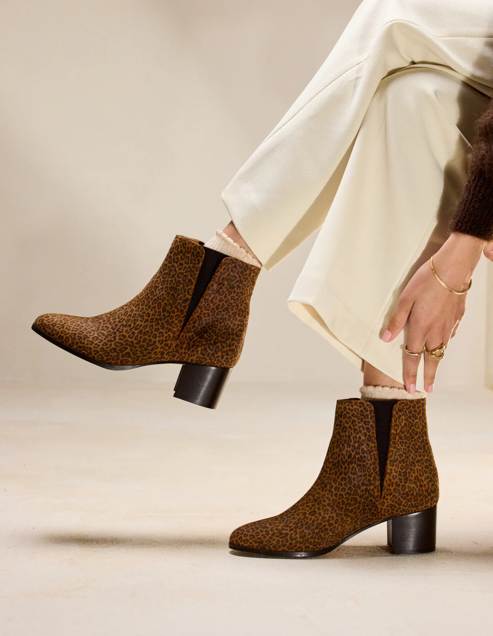 Bottines à talons Jeanne M - Suède léopard - Image 6