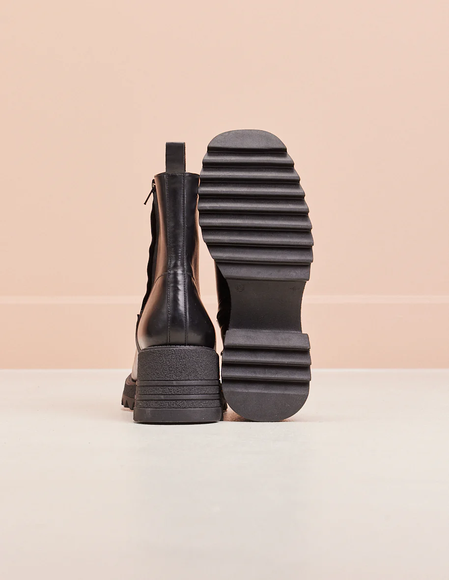 Bottines à talons Ludivine - Cuir noir - Image 3