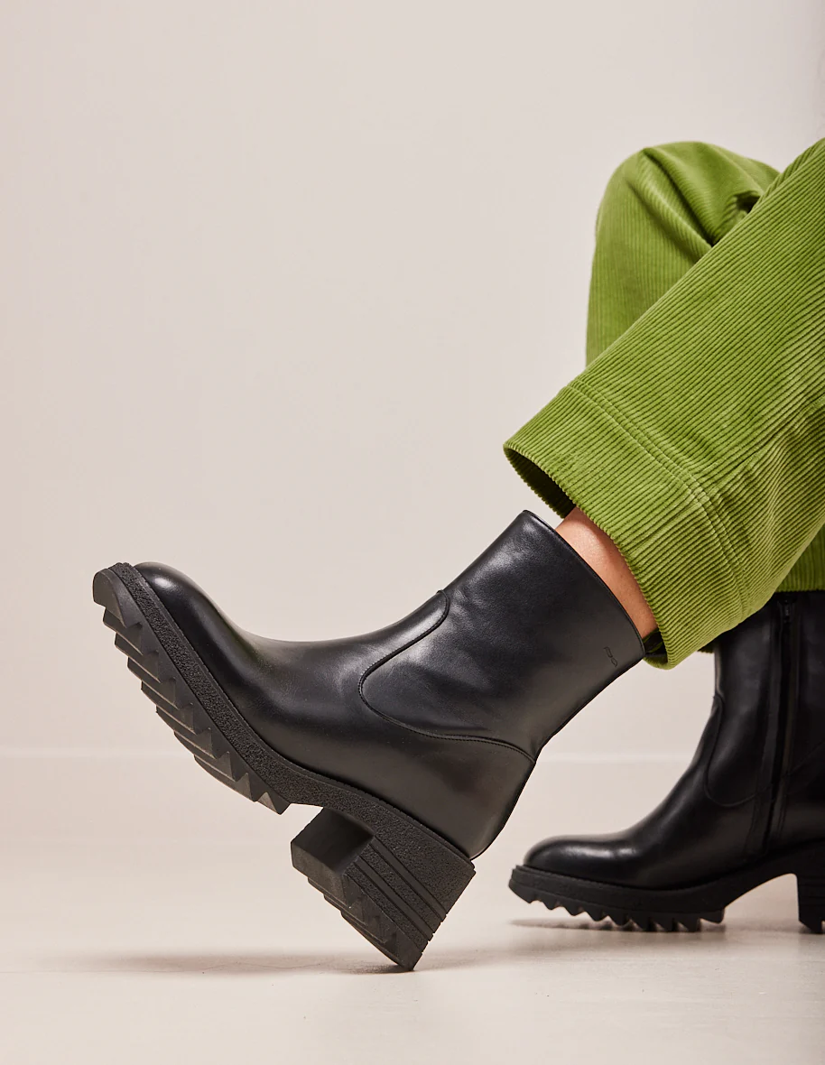 Bottines à talons Ludivine - Cuir noir - Image 4