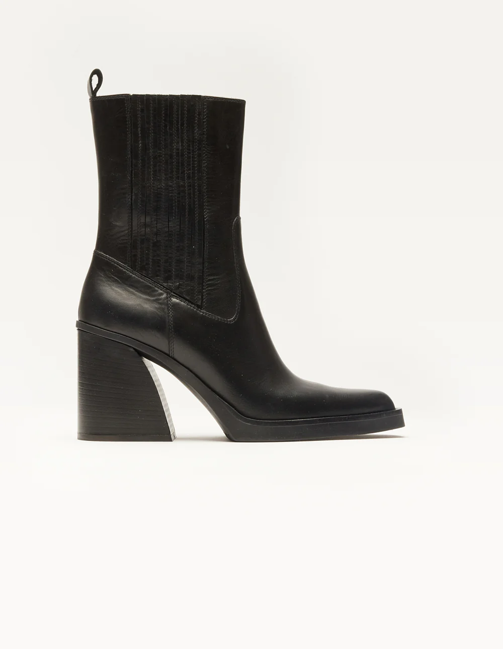 Bottines à talons Paola - Cuir noir