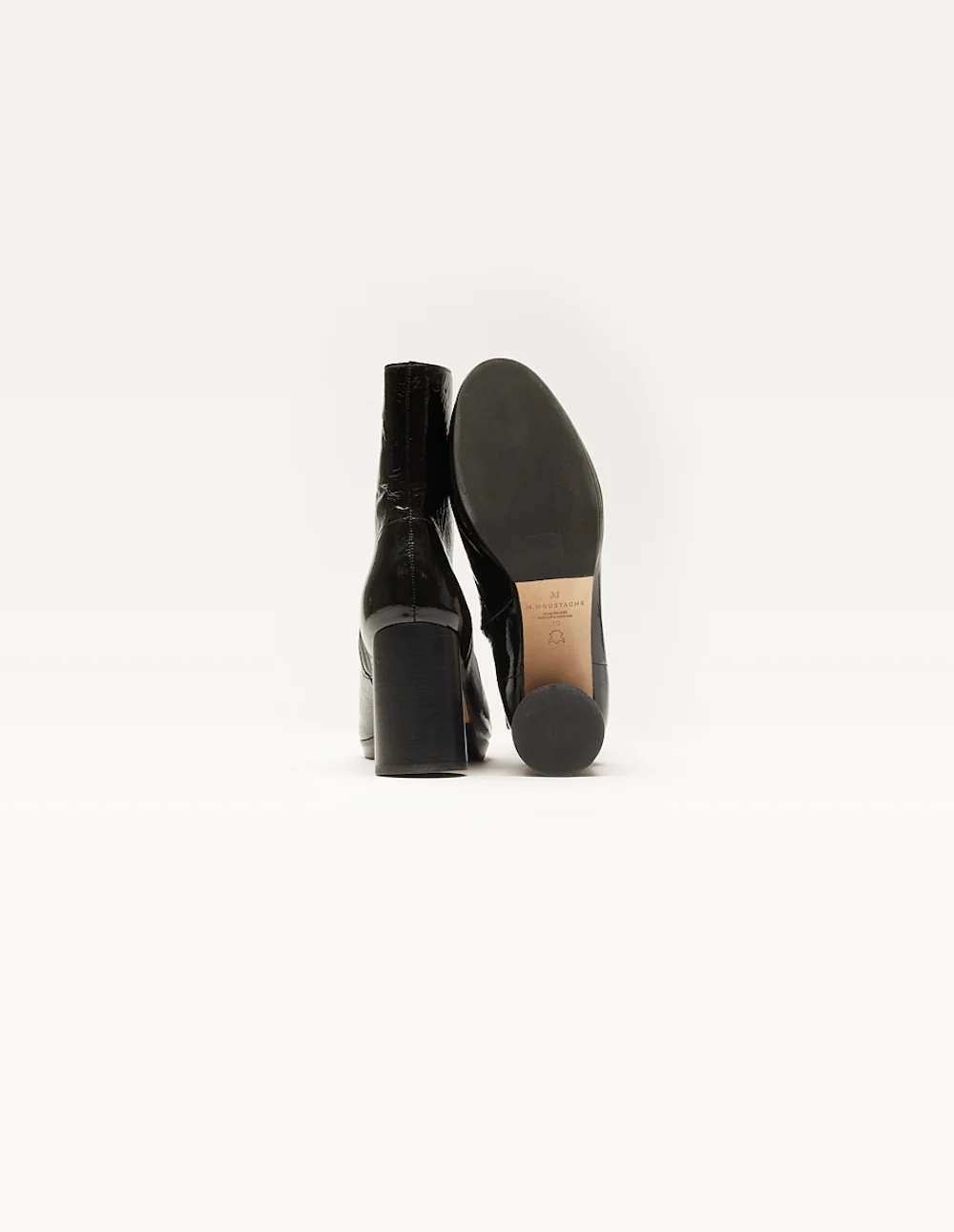 Bottines à talons Serena - Cuir plissé verni noir - Image 3