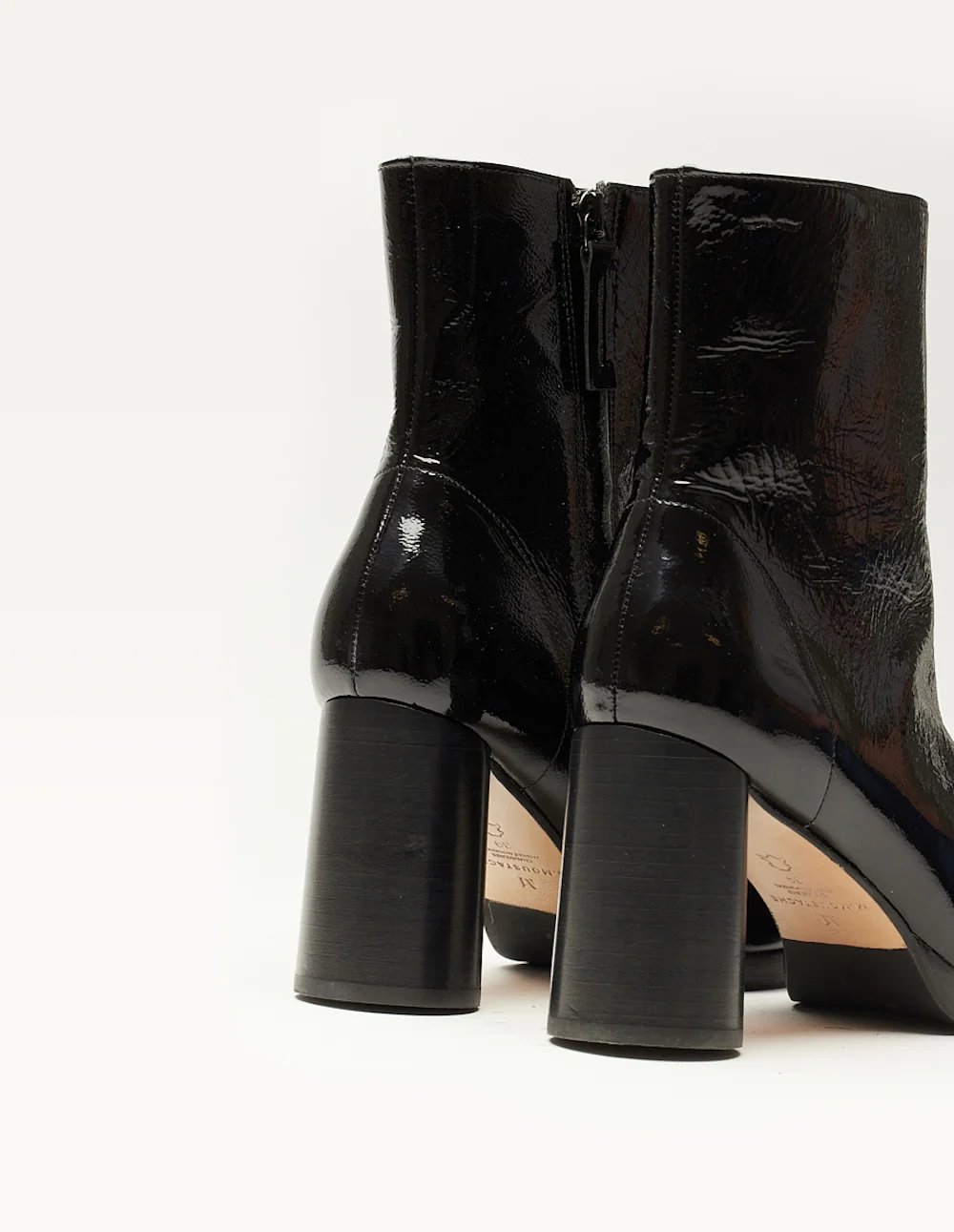 Bottines à talons Serena - Cuir plissé verni noir - Image 4
