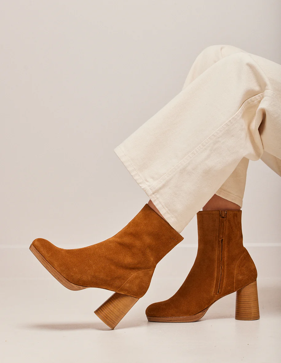 Bottines à talons Serena - Suède ambre - Image 3