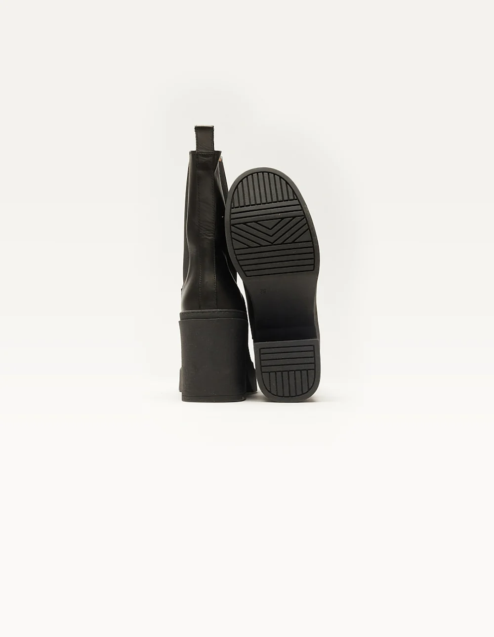 Bottines à talons Sophie - Cuir noir - Image 3