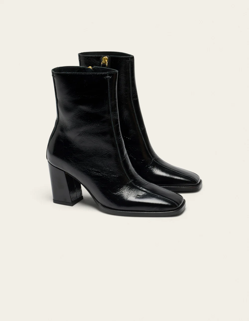 Bottines à talons Sorali - Cuir plissé noir - Image 3