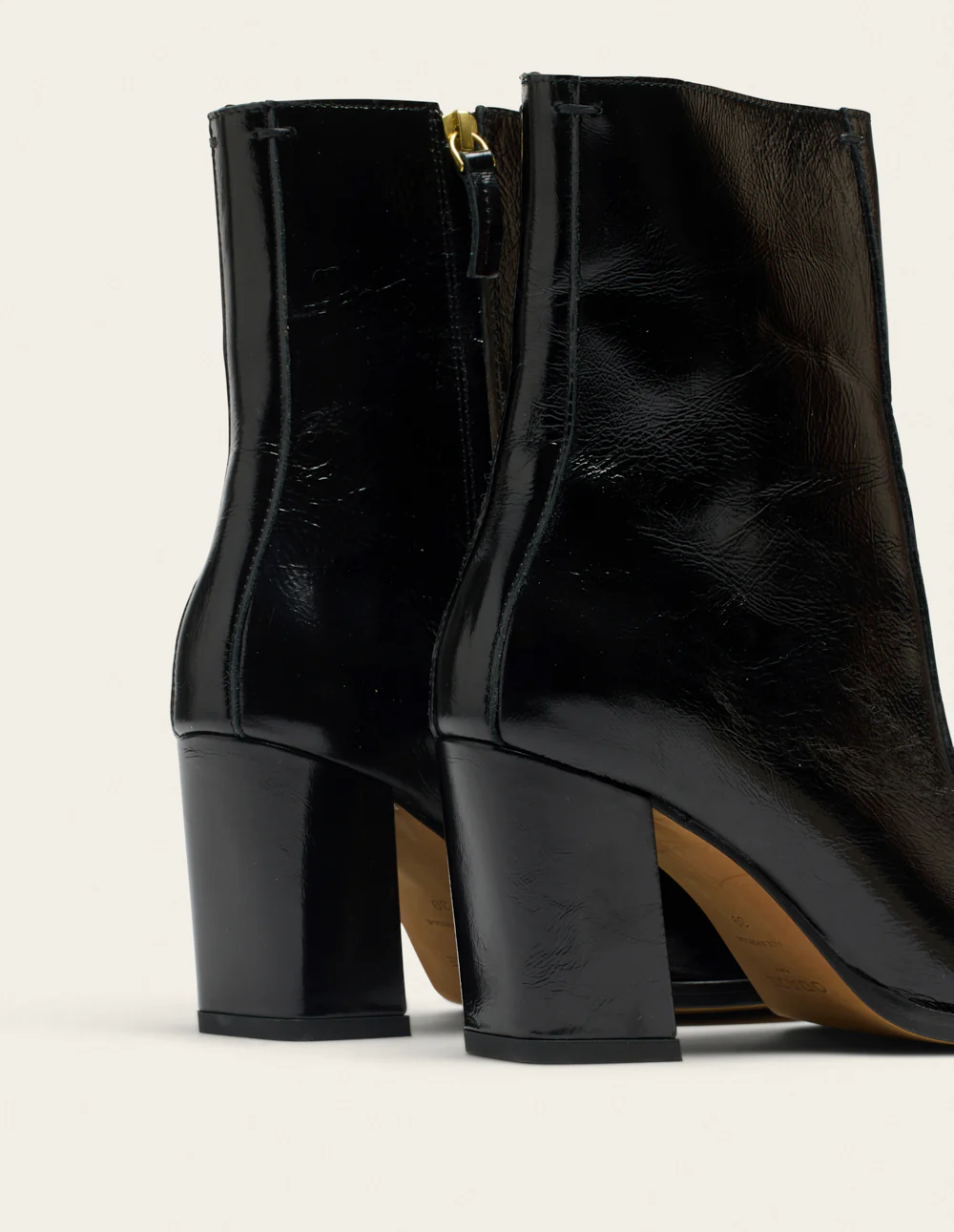 Bottines à talons Sorali - Cuir plissé noir - Image 5