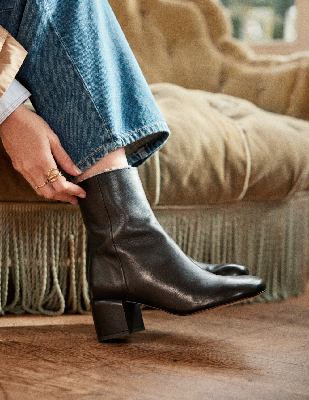 Bottines à talons Tasmin - Cuir noir - Image 3