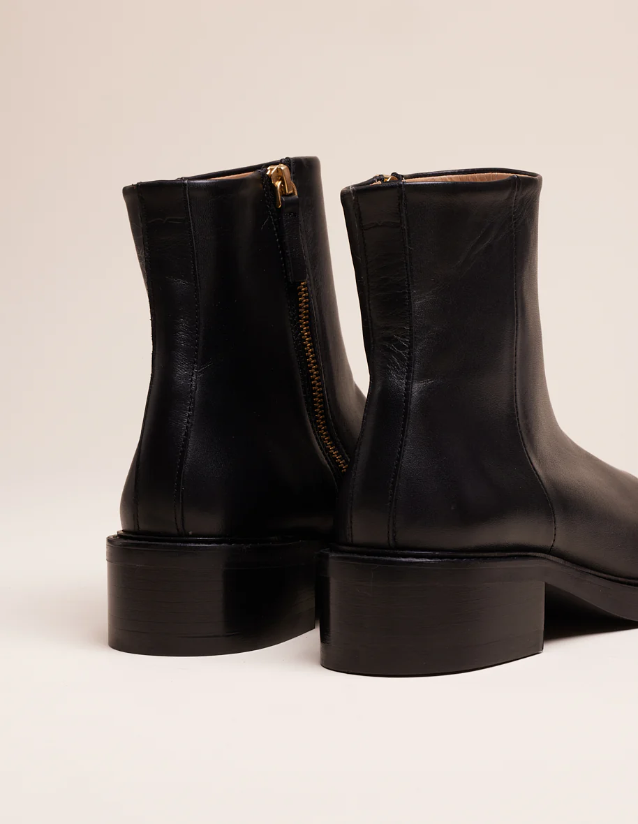 Bottines à talons Véronique - Cuir grainé noir - Image 4