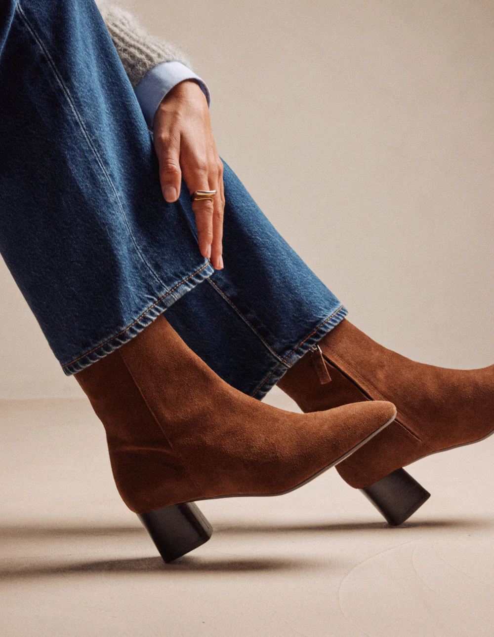 Bottines à talons Volma - Suède marron - Image 3