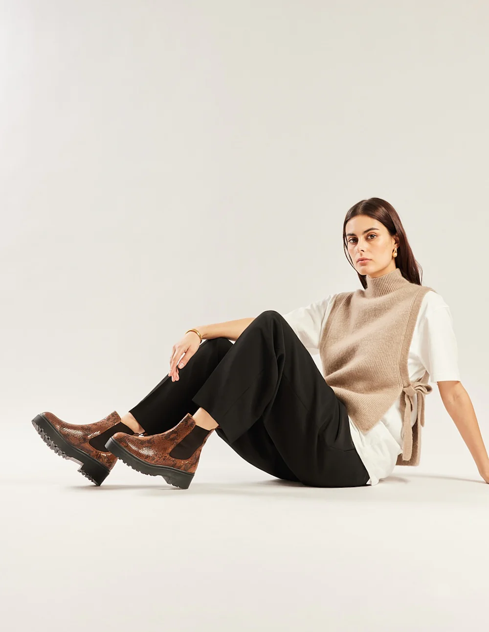 Bottines Flora - Cuir python marron - Image 6
