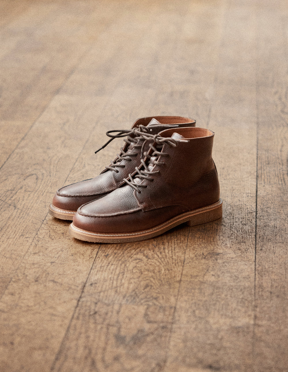 Bottines Hugo - Cuir pull-up grainé marron - Image 4