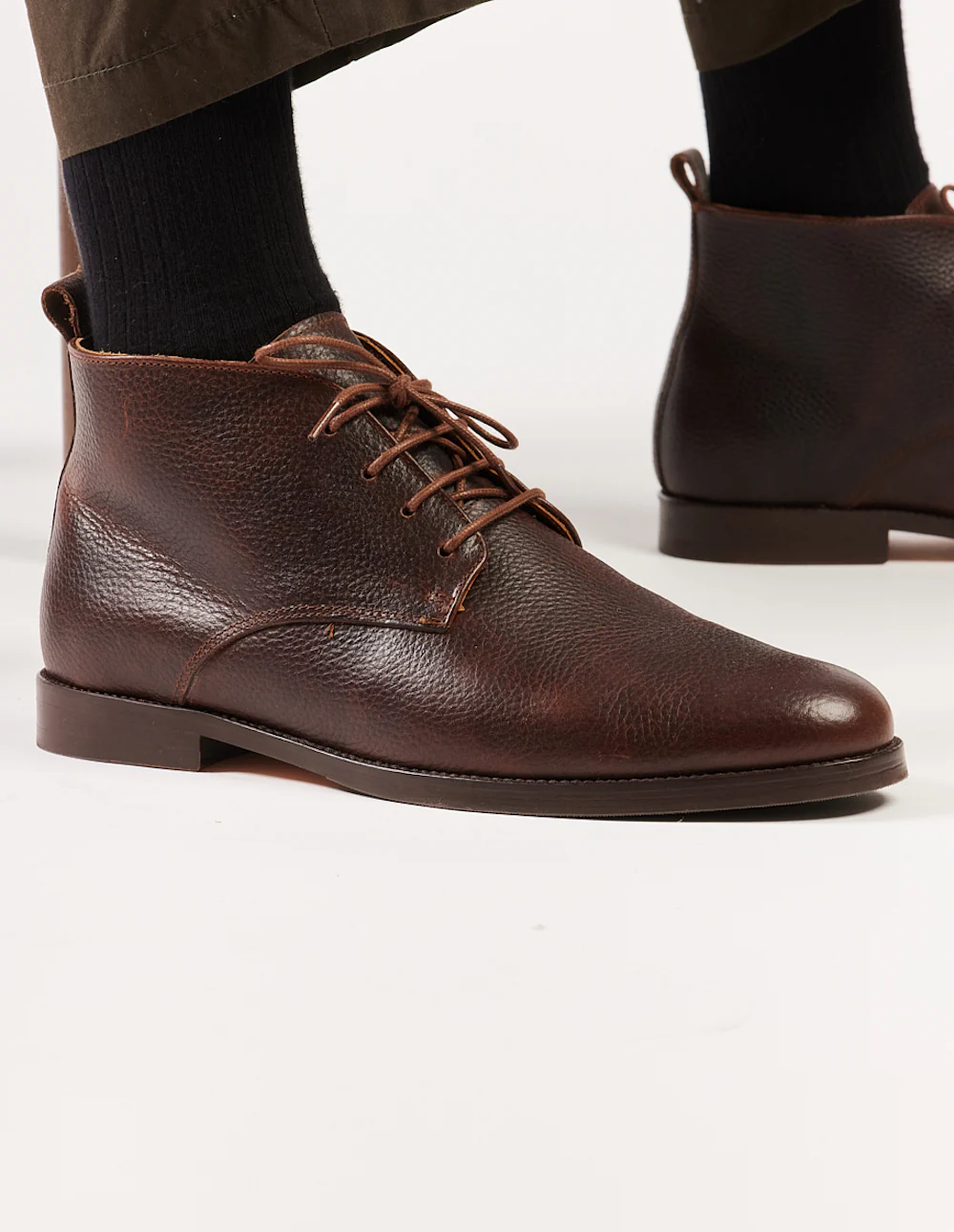 Bottines Jérome - Cuir pull-up grainé marron - Image 8