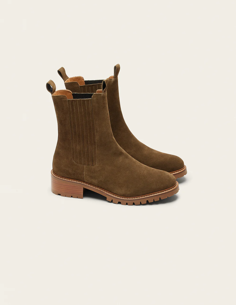 Bottines plates Dorianne - Suède kaki - Image 3