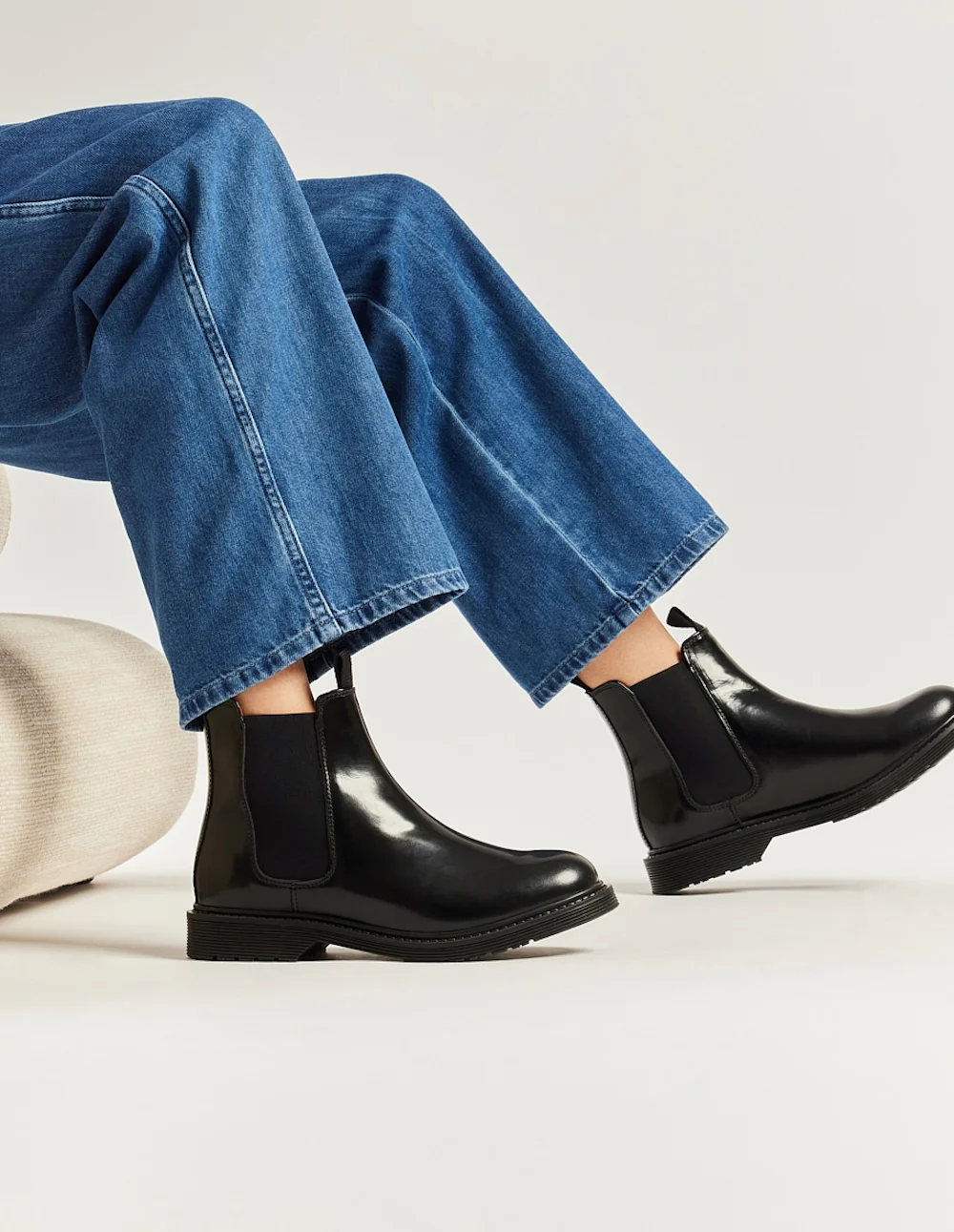 Bottines plates Marielle - Cuir box noir - Image 5