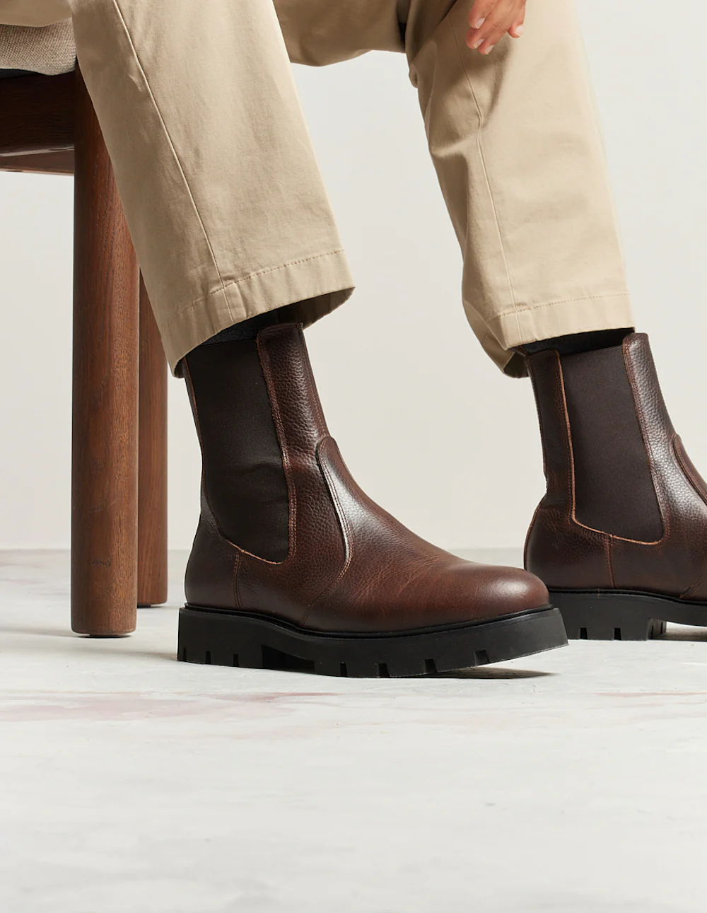 Bottines Raoul - Cuir pull up grainé marron - Image 3