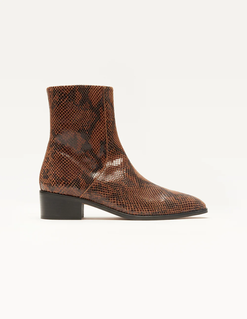 Bottines Sybille - Cuir python marron