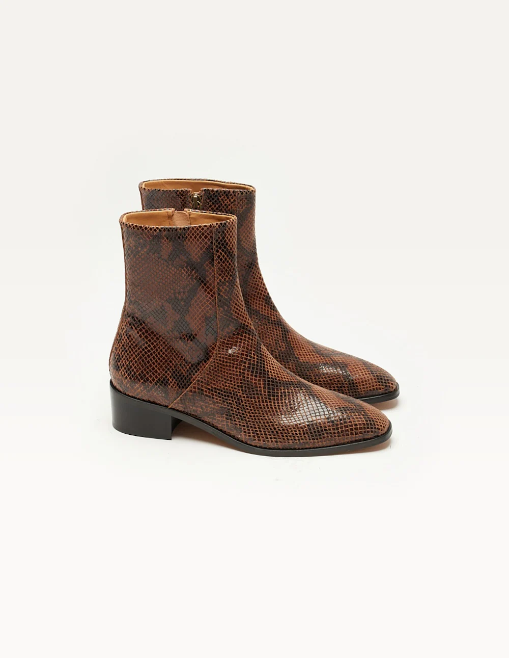 Bottines Sybille - Cuir python marron - Image 2