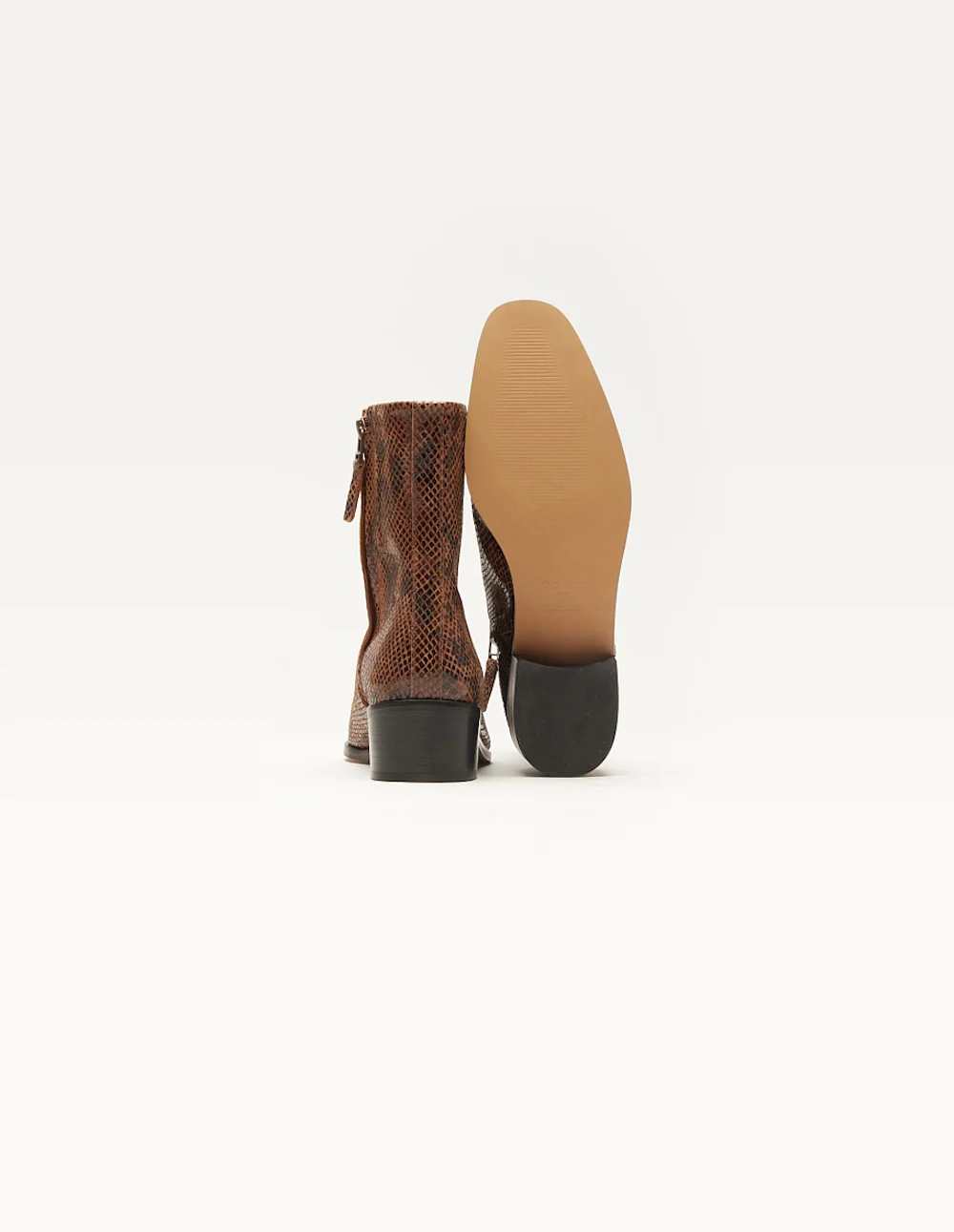 Bottines Sybille - Cuir python marron - Image 4