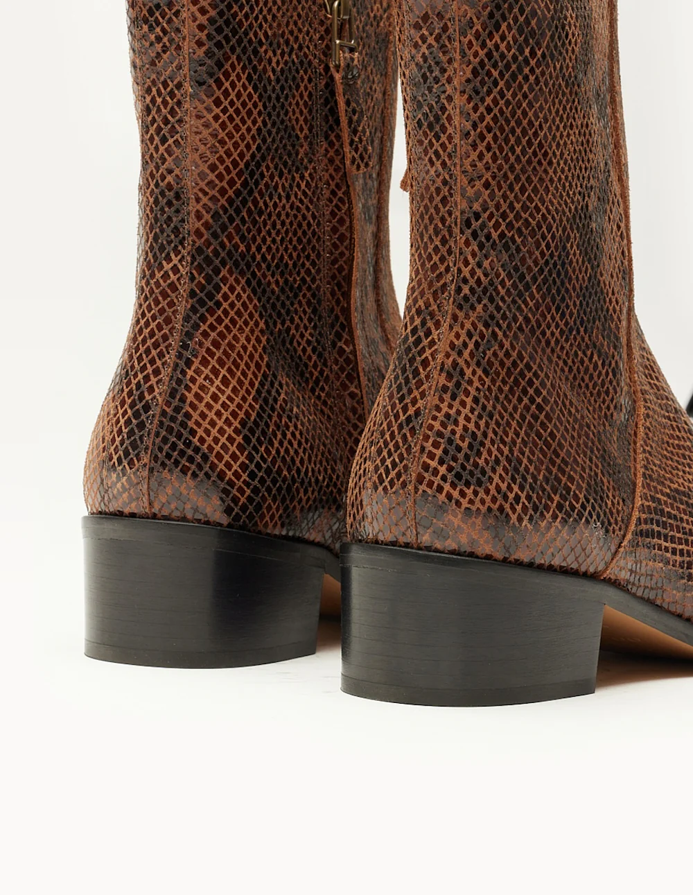Bottines Sybille - Cuir python marron - Image 5