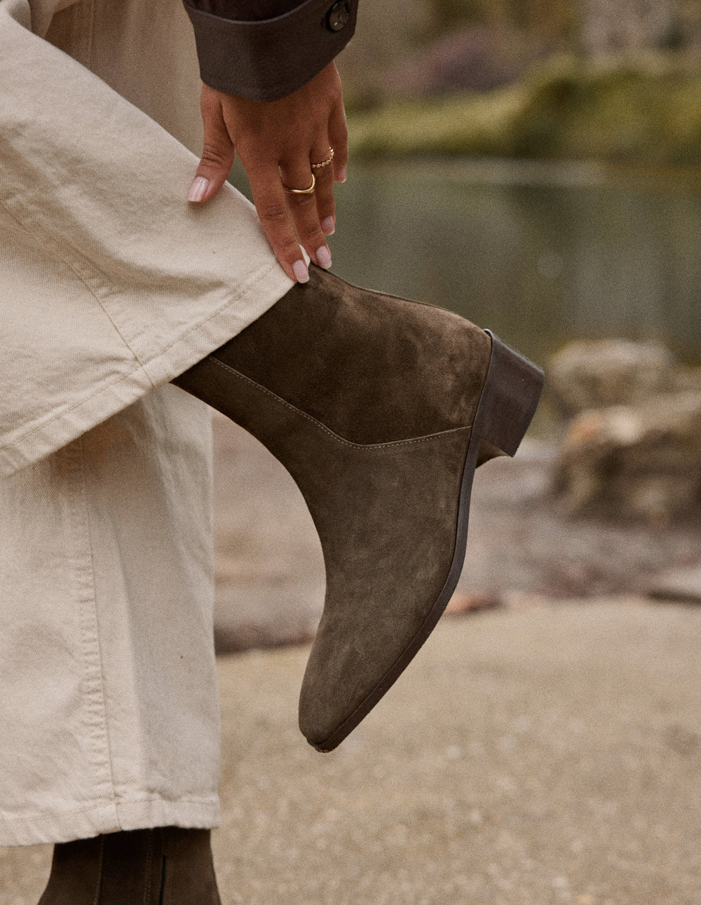 Bottines Sybille - Suède kaki - Image 3