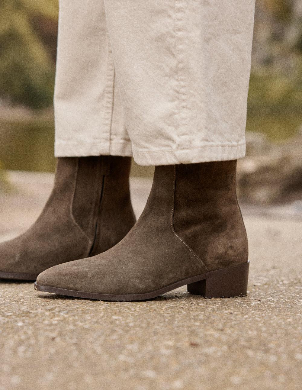 Bottines Sybille - Suède kaki - Image 6