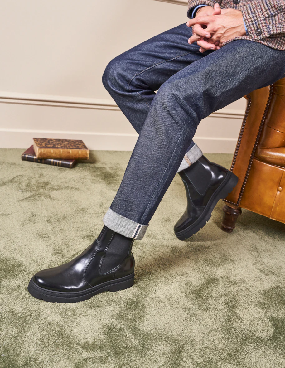 Bottines Thomas - Cuir box noir - Image 6