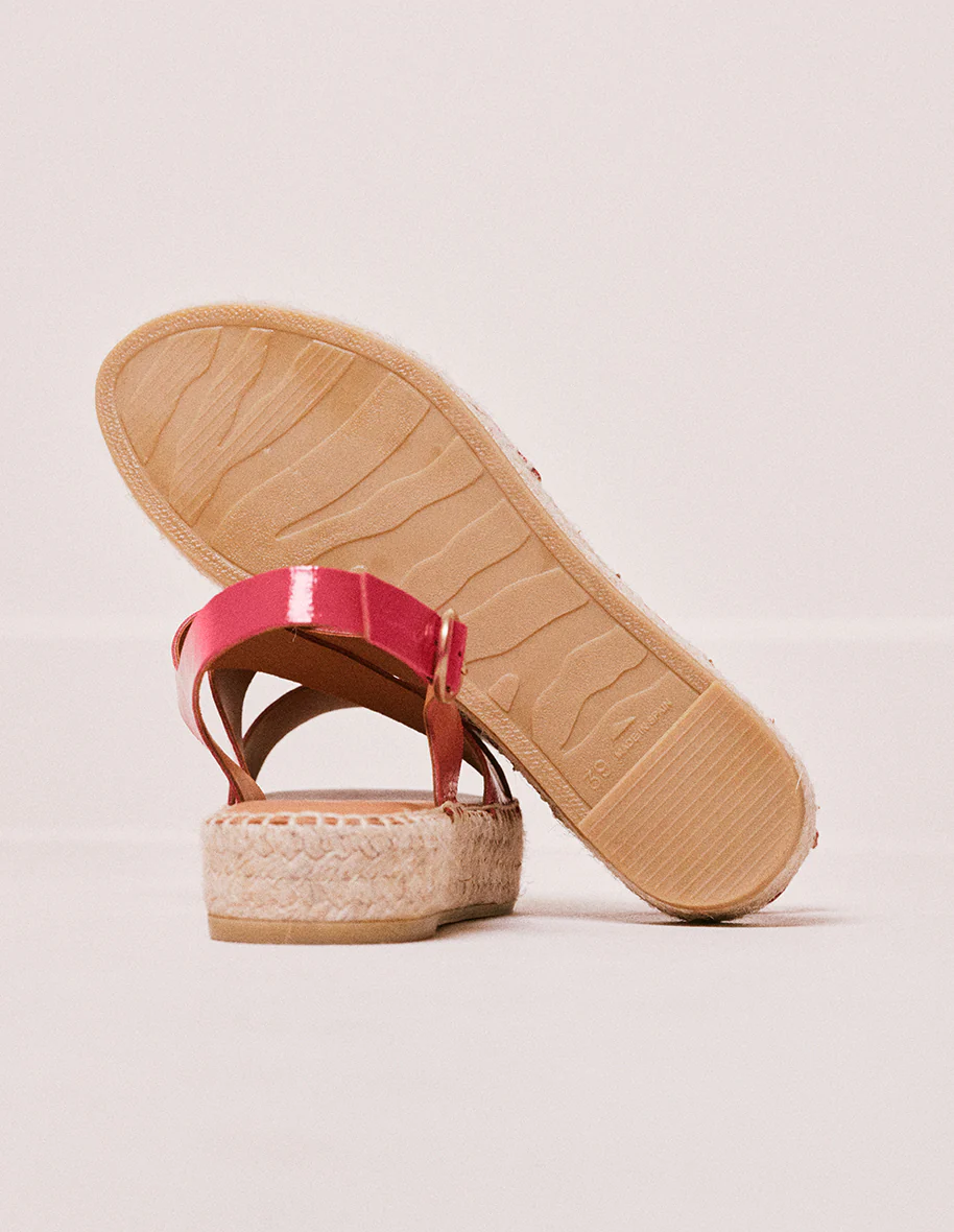 Espadrilles Chantal - Cuir plissé fuchsia - Image 5