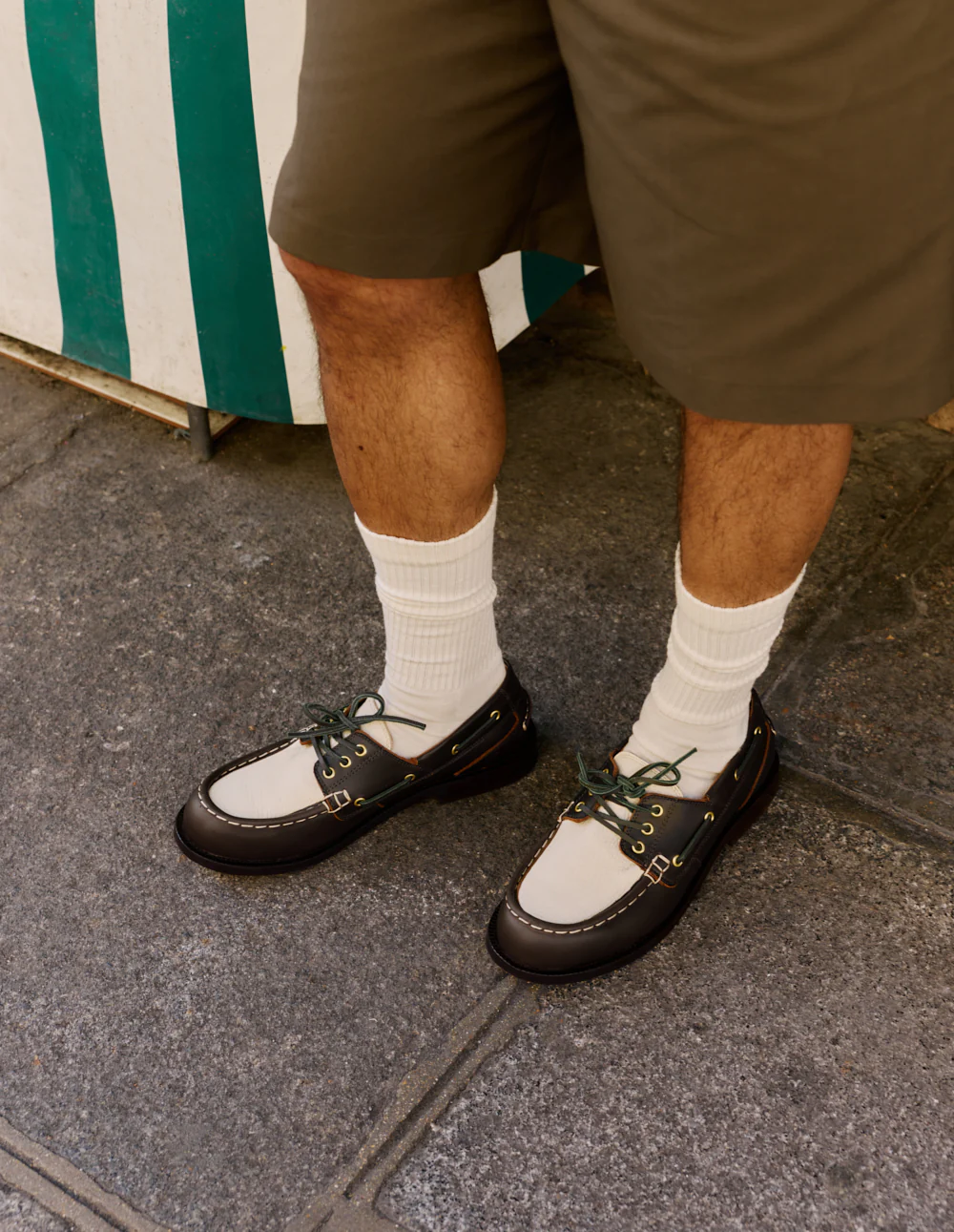 Chaussures Bateau Kinto - Cuir pull-up kaki - Image 3