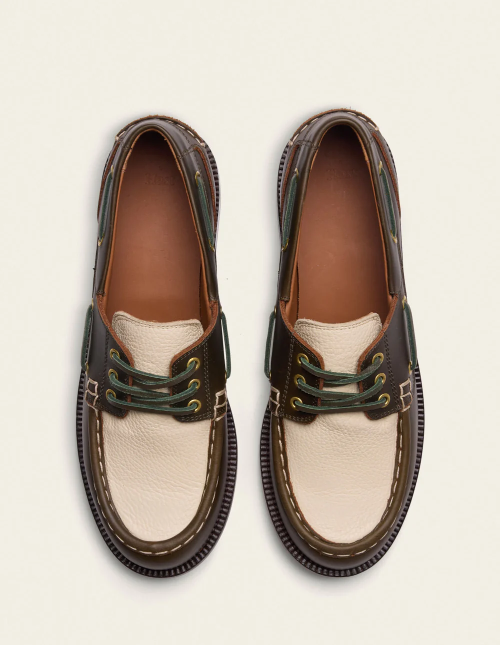 Chaussures Bateau Kinto - Cuir pull-up kaki - Image 5