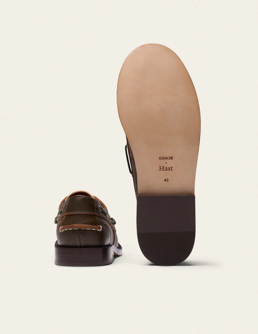 Chaussures Bateau Kinto - Cuir pull-up kaki - Image 6