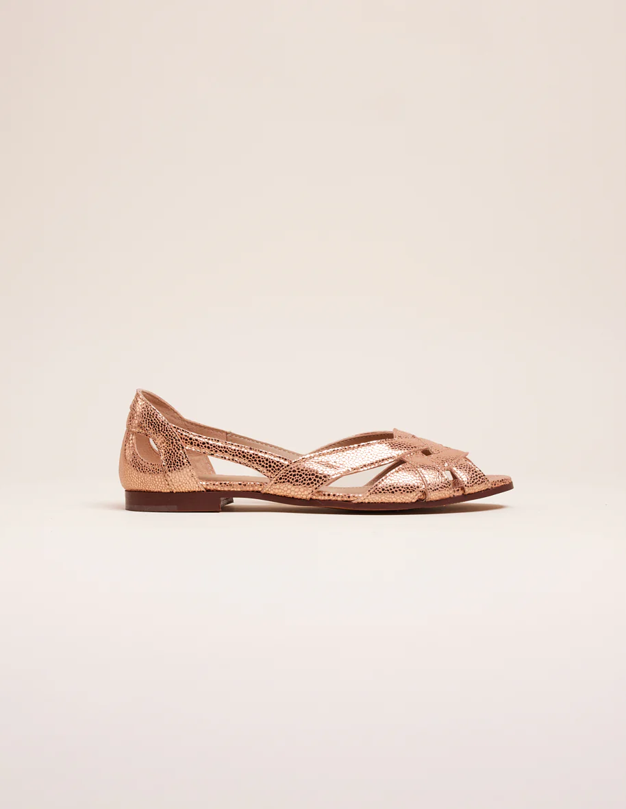 Sandales Clémentine - Cuir craquelé rose - Image 3