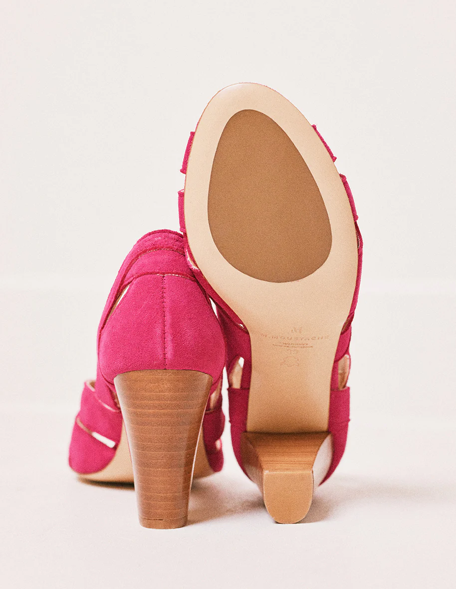 Sandales à talons Clémentine H - Suede fuchsia - Image 3