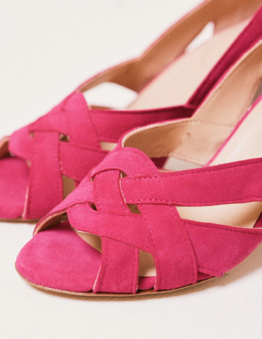 Sandales à talons Clémentine H - Suede fuchsia - Image 4
