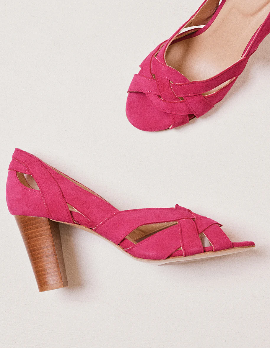 Sandales à talons Clémentine H - Suede fuchsia - Image 5