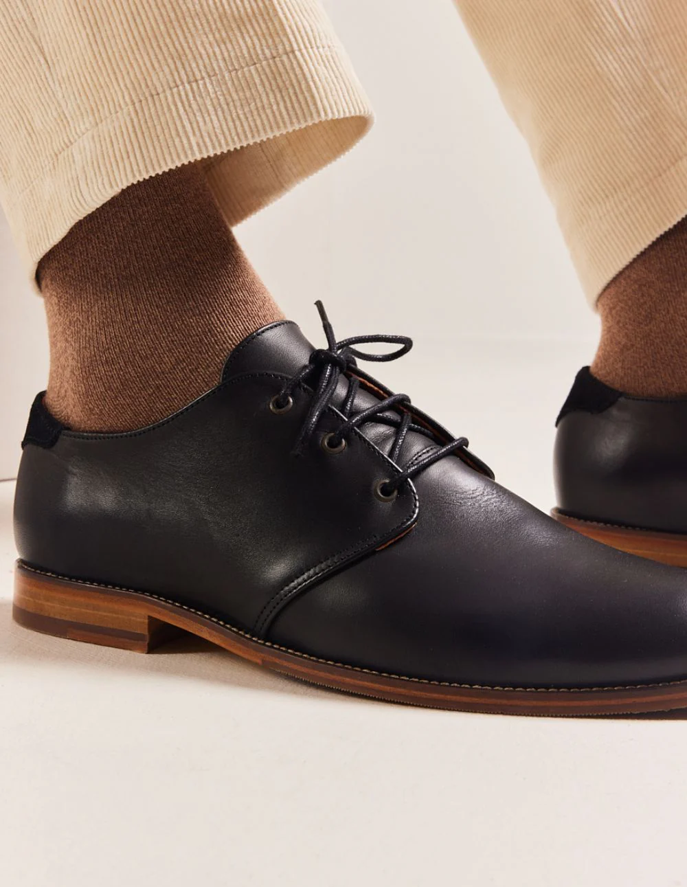 Derbies Alphonse - Cuir noir et moucheté - Image 6