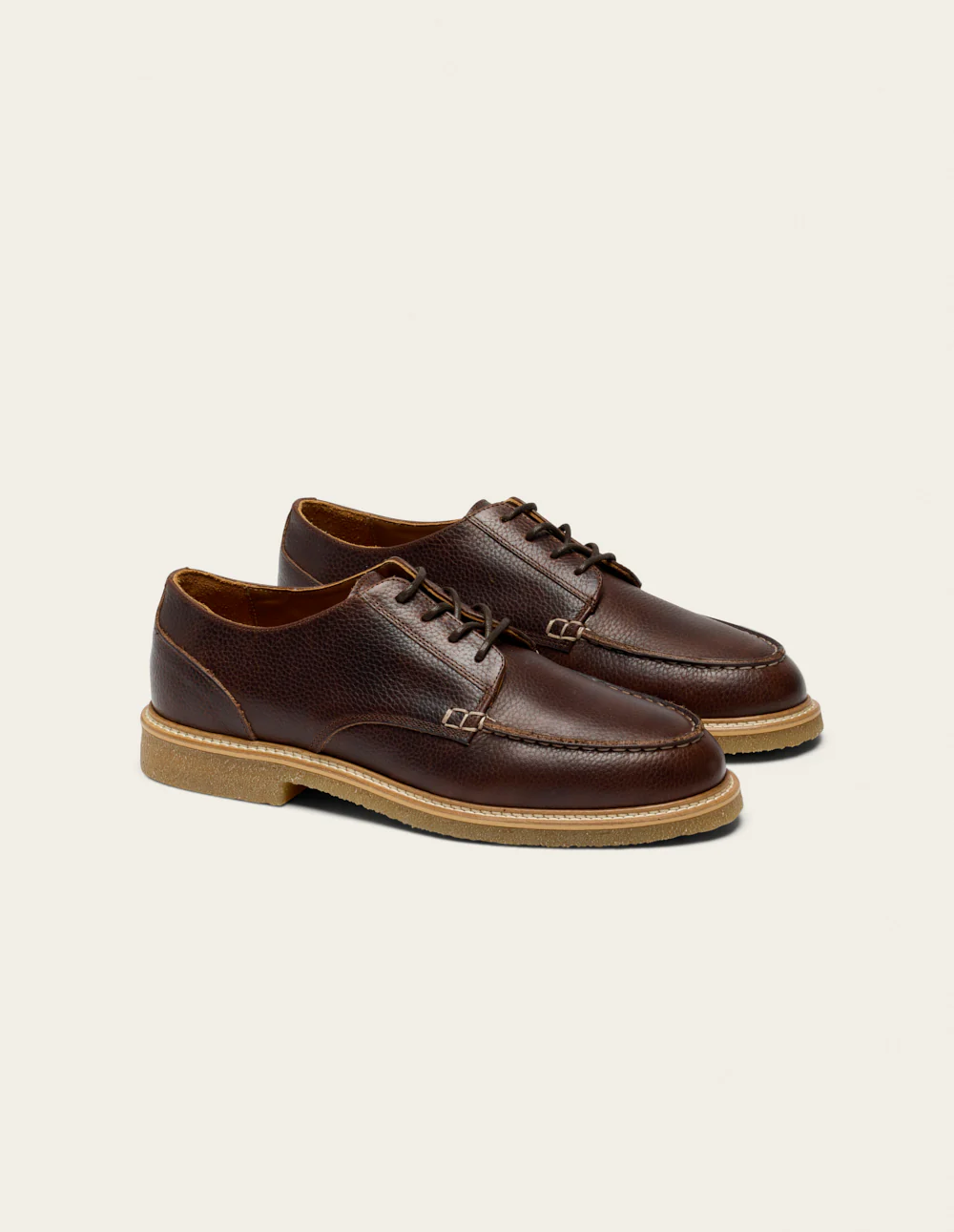 Derbies Alwin - Cuir pull-up grainé marron - Image 2