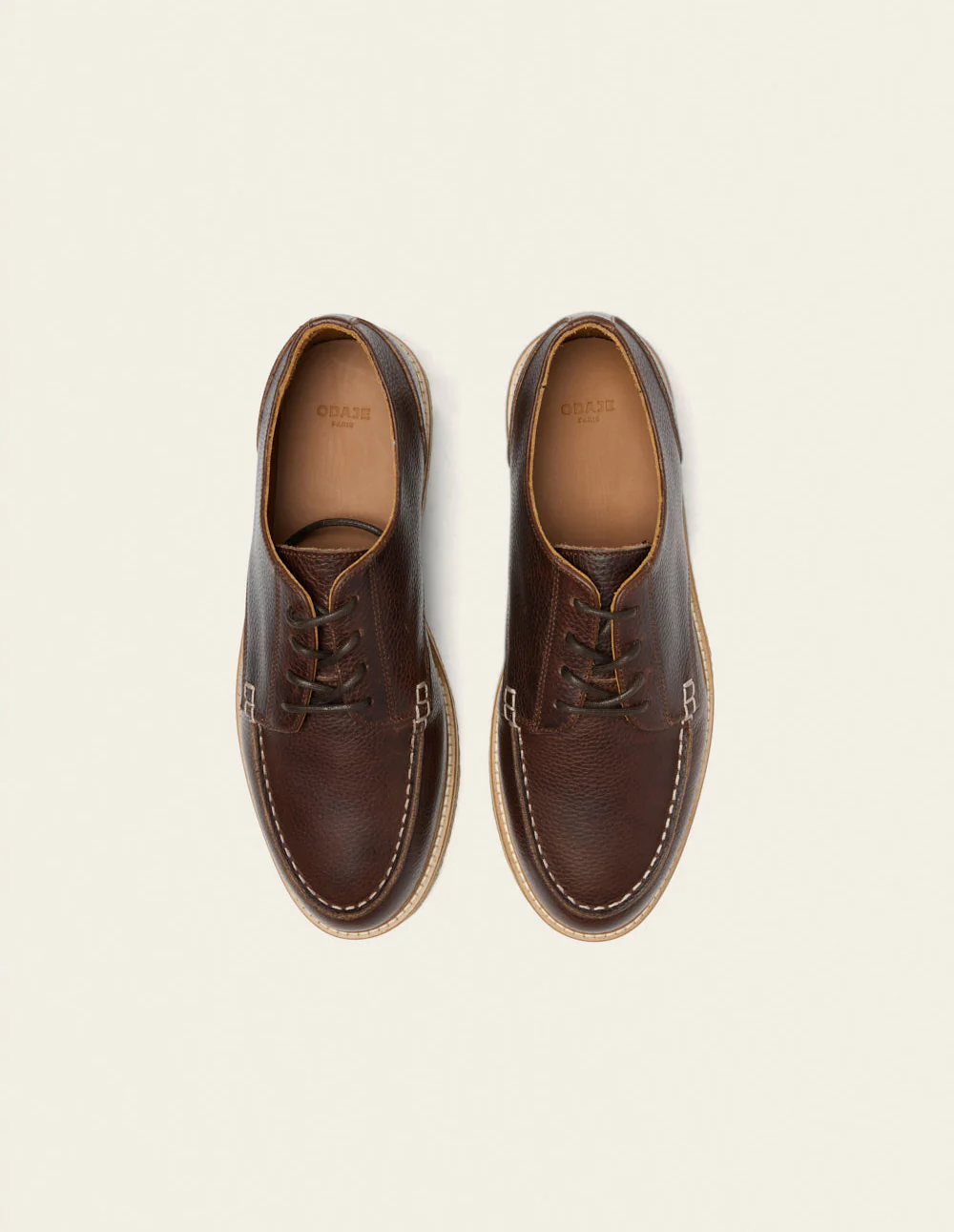 Derbies Alwin - Cuir pull-up grainé marron - Image 7
