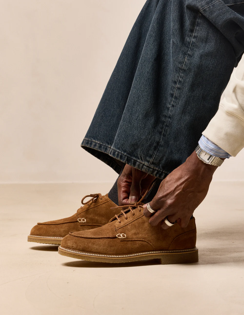 Derbies Alwin - Suède marron - Image 3